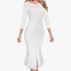 VFSHOW l Elegant Vintage Cocktail Party Mermaid Bodycon Midi Mid-Calf Dress